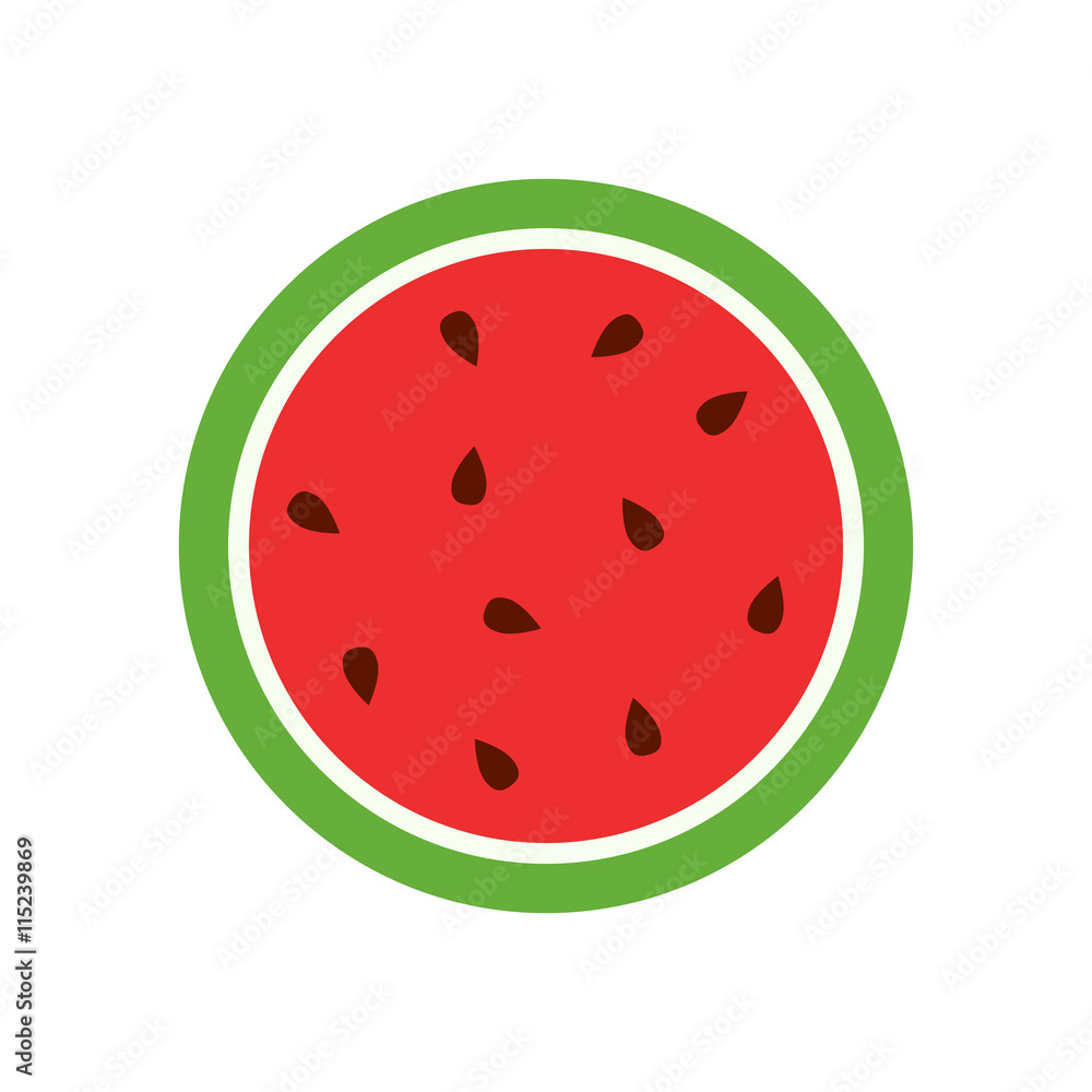 Obraz premium Watermelon icon. Juicy ripe fruit on white background