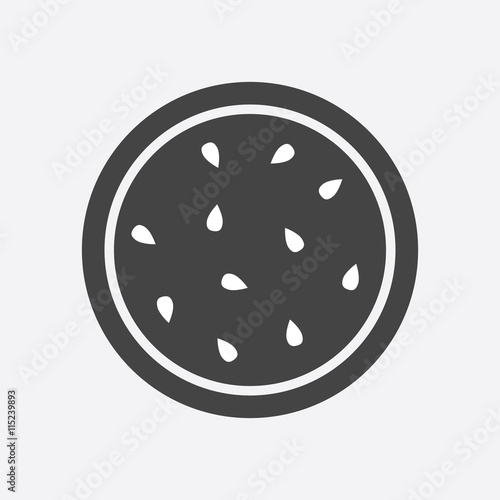 Watermelon icon. Juicy ripe fruit on white background