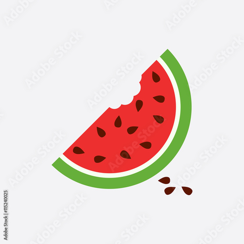 Watermelon icon. Juicy ripe fruit on white background
