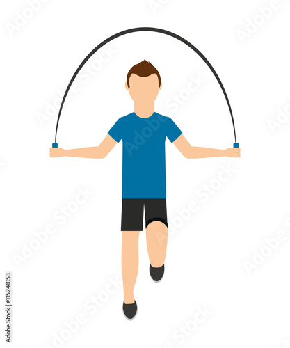 man jump rope isolated icon design