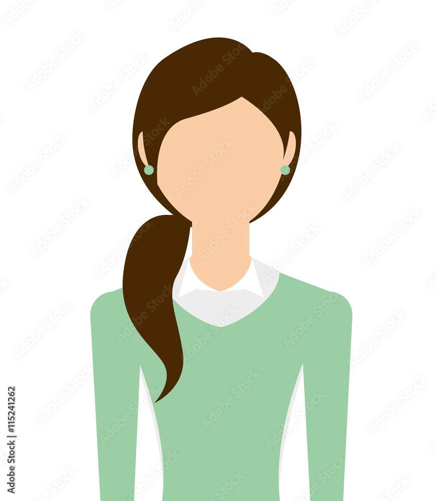 businesswoman standing isolated icon design