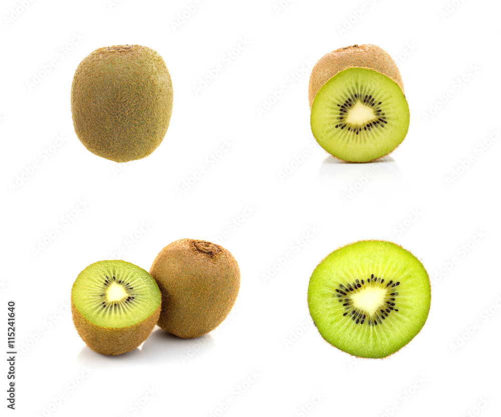 Fototapeta premium Ripe kiwi fruit isolated on white background