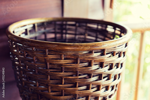 Photos close up of wicker basket