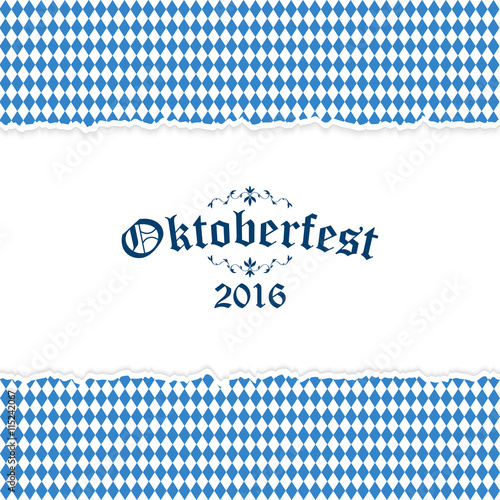 Oktoberfest 2016 background with ripped paper