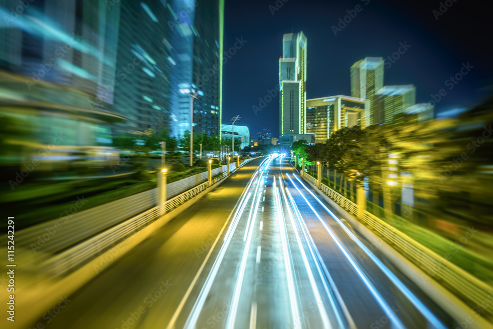 Obraz premium car driving on road in city