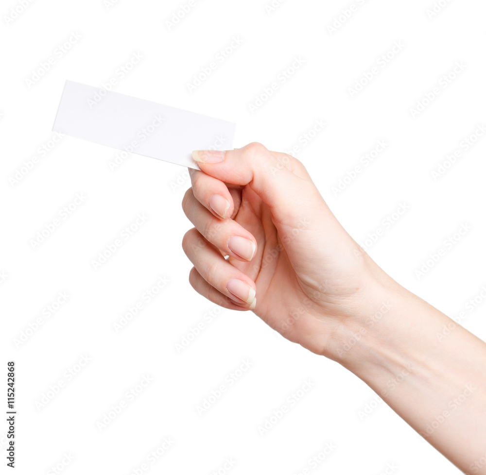 Hand hold blank business card Hand hold blank business card