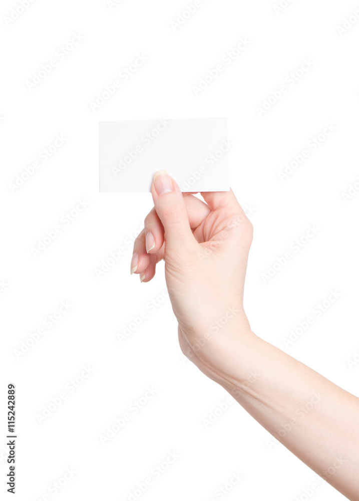 Hand hold blank business card Hand hold blank business card
