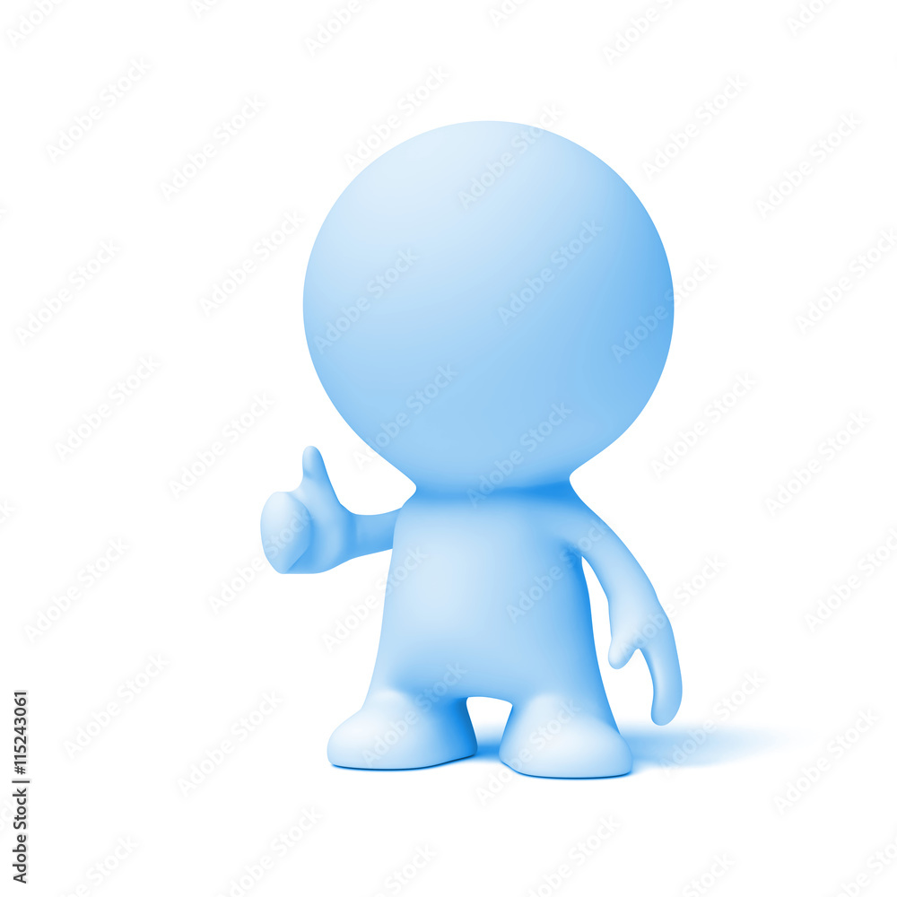 blue person with thumbs up (3d illustration isolated on white background) blue person with thumbs up (3d illustration isolated on white background)