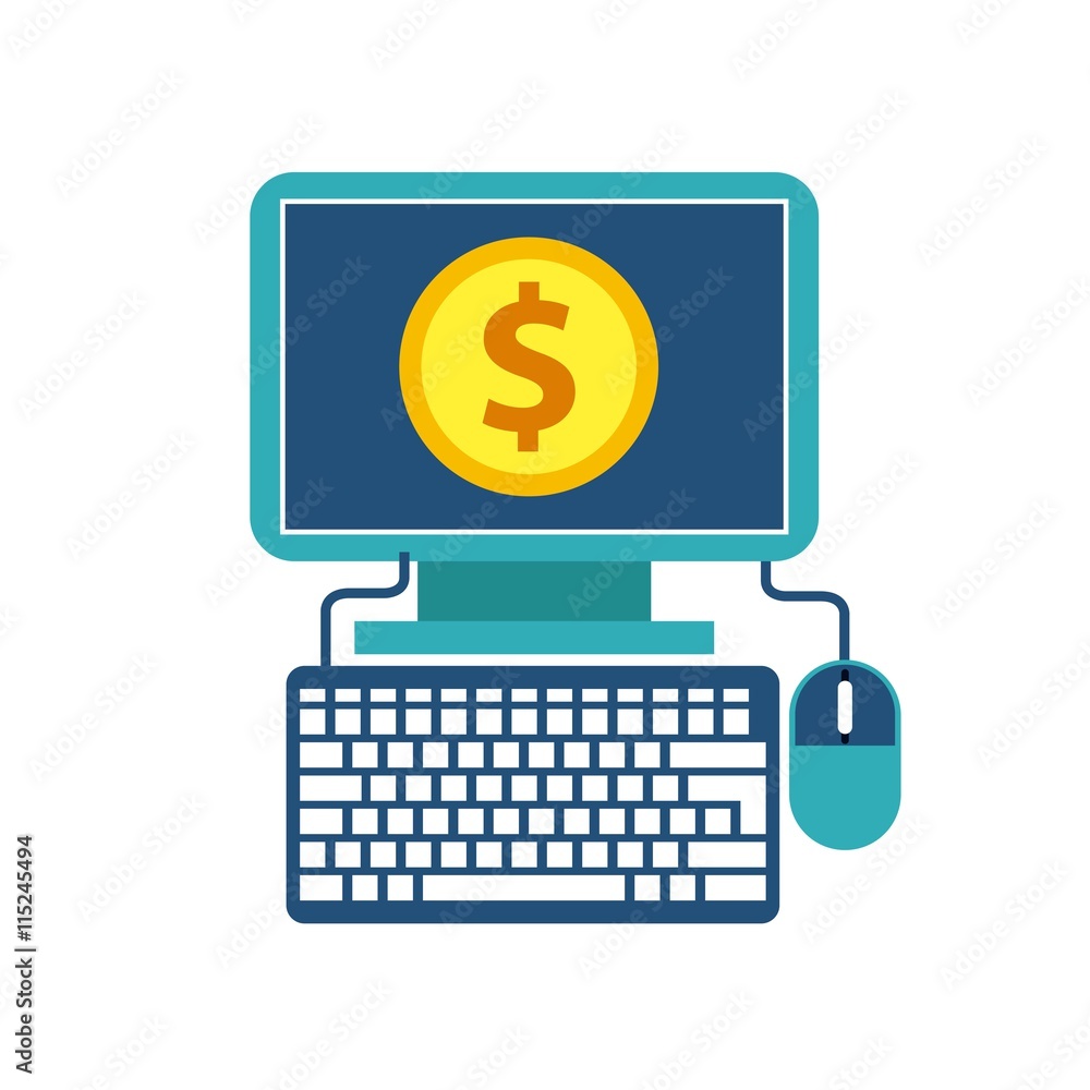 Computer and mouse design. Gadget concept. Vector graphic Computer and mouse design. Gadget concept. Vector graphic