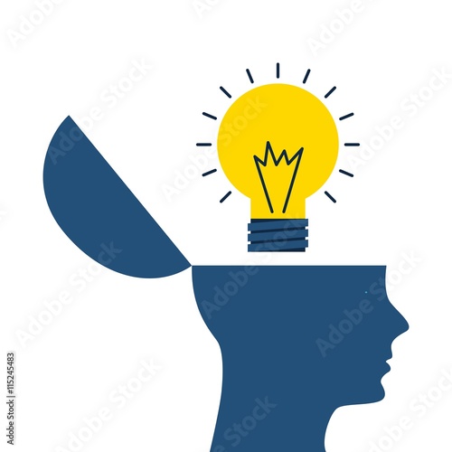 human head design. Creativity and think concept. Vector graphic