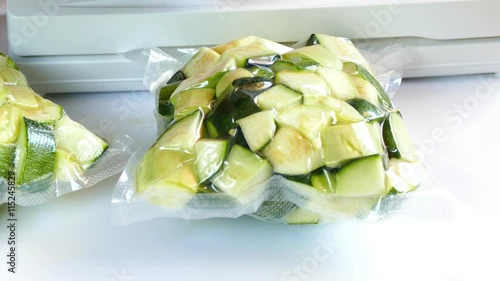 Packing vegetables in vacuum sacks