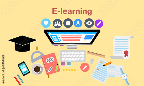 E-learning banner. Еducation banner.Еducational concept.