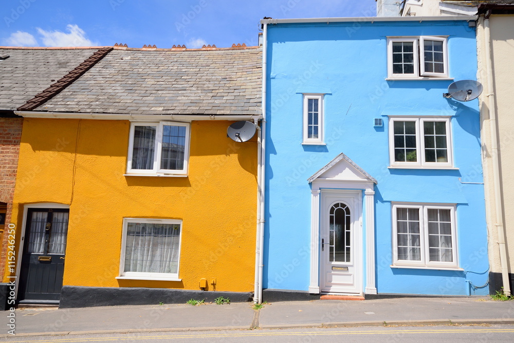 Colorful townhouses in Exeter, Devon