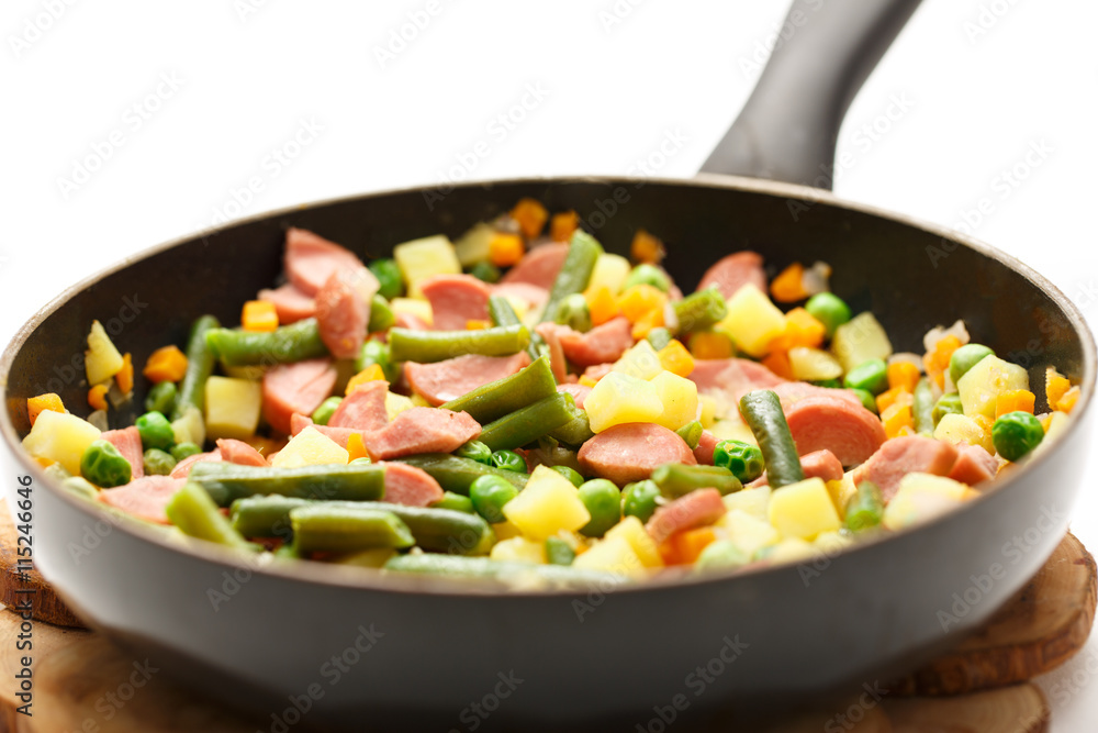 Vegetables with sausages Vegetables with sausages