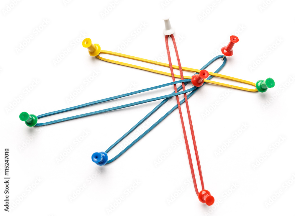 Colorful paper pins attached Colorful paper pins attached