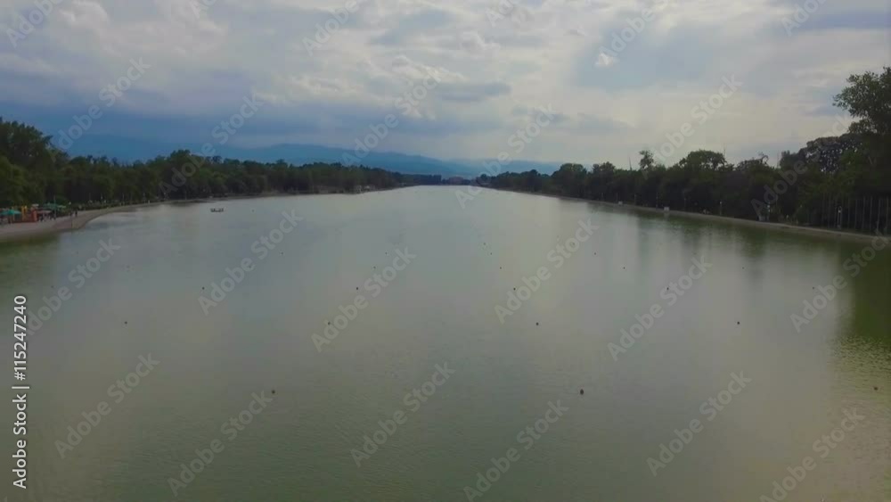 Aerial view of the rowing channel in Plovdiv, Bulgaria Aerial view of the rowing channel in Plovdiv, Bulgaria