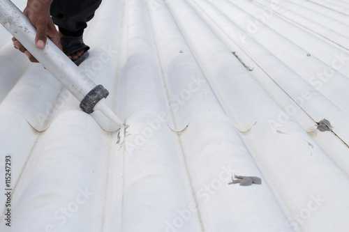 Roof leak and crack repair with caulking gun