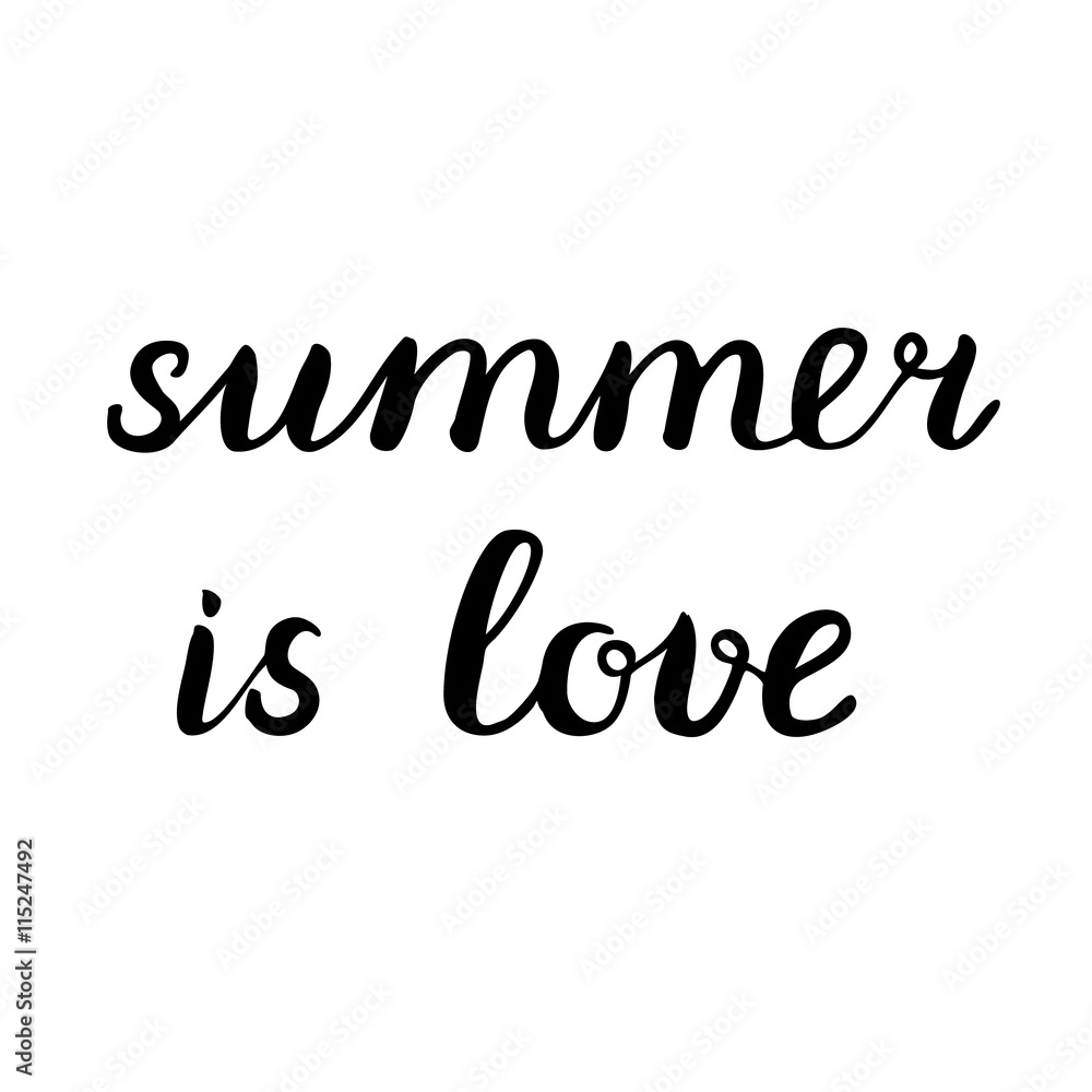 Summer is love lettering.
