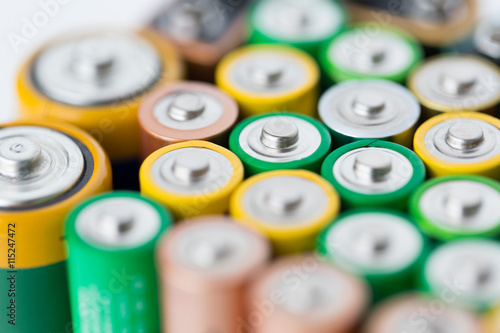 close up of alkaline batteries