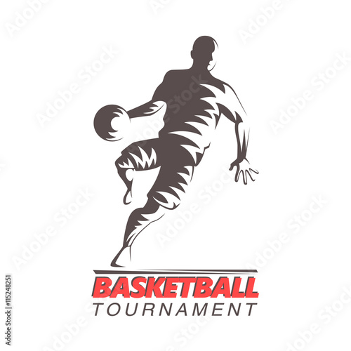 Basketball player silhouette designe. Basketbal tournament vector illustration