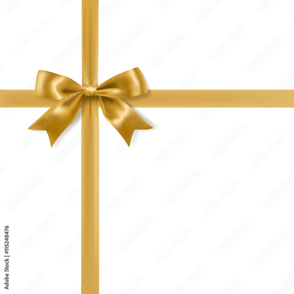 golden bow decoration on white background. vector golden bow decoration on white background. vector