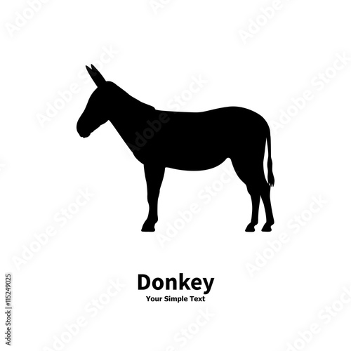 Tablou canvas Vector illustration of a silhouette of a donkey