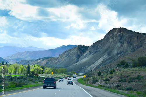 Driving on Interstate 70 from Denver to Utah passing the Rocky M © Václav Mach