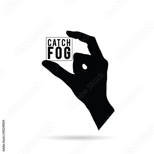 hand with catch fog black illustration
