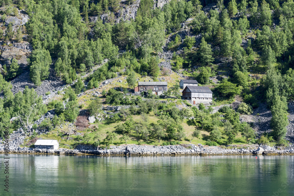 Geirangerfjord - famous natural landmark in Norway. It is UNESCO heritage site.