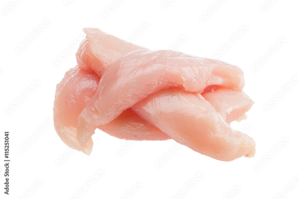 A raw chicken breast isolated on white A raw chicken breast isolated on white