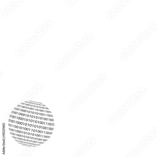 Sphere of code number zero and one concept of data and data transfer in digital world.