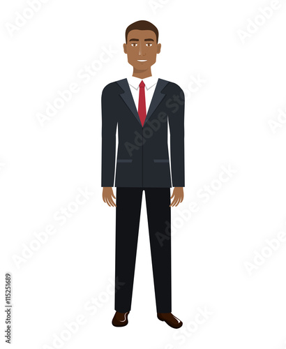 Businessman with elegant suit and tie cartoon, vector illustration graphic.