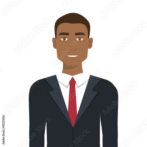 Businessman with elegant suit and tie cartoon, vector illustration graphic.