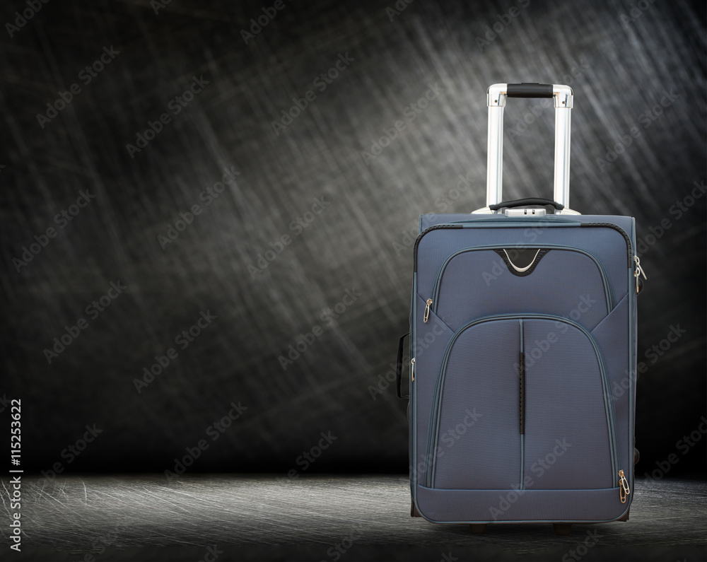 Large gray suitcase on wheels Large gray suitcase on wheels
