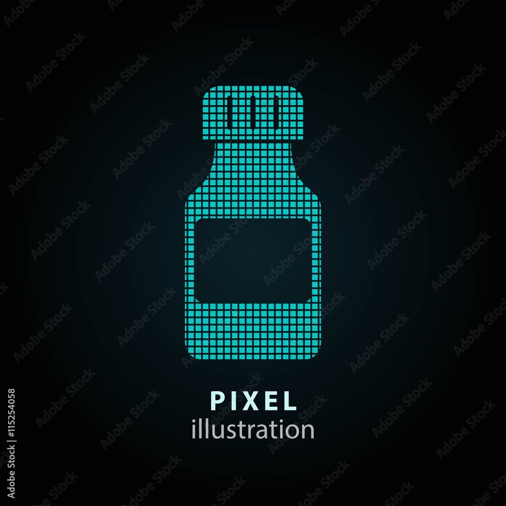 Medicine bottle - pixel illustration. Medicine bottle - pixel illustration.