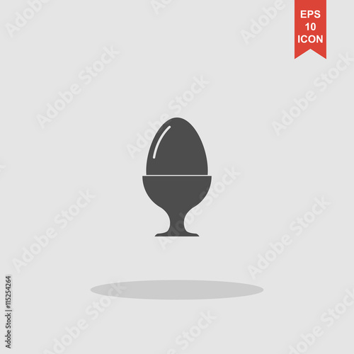Flat a boiled egg vector icon.