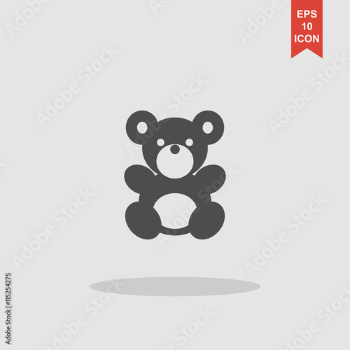 Teddy bear plush toy flat icon