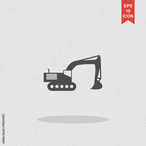 Excavator icon. Vector concept illustration for design