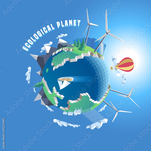 Little planet vector illustration