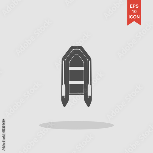 Inflatable boat flat icon