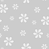 Grey seamless flowers vector background