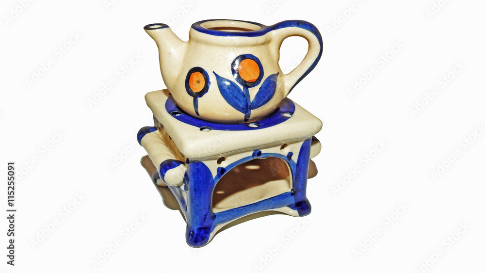 Blue-white ceramic teapot. Blue-white ceramic teapot.