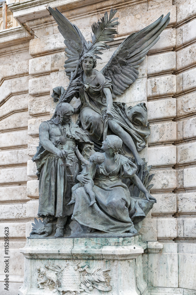 Classic wall statues in Buda Castle, Budapest