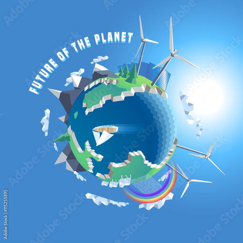 Little planet vector illustration