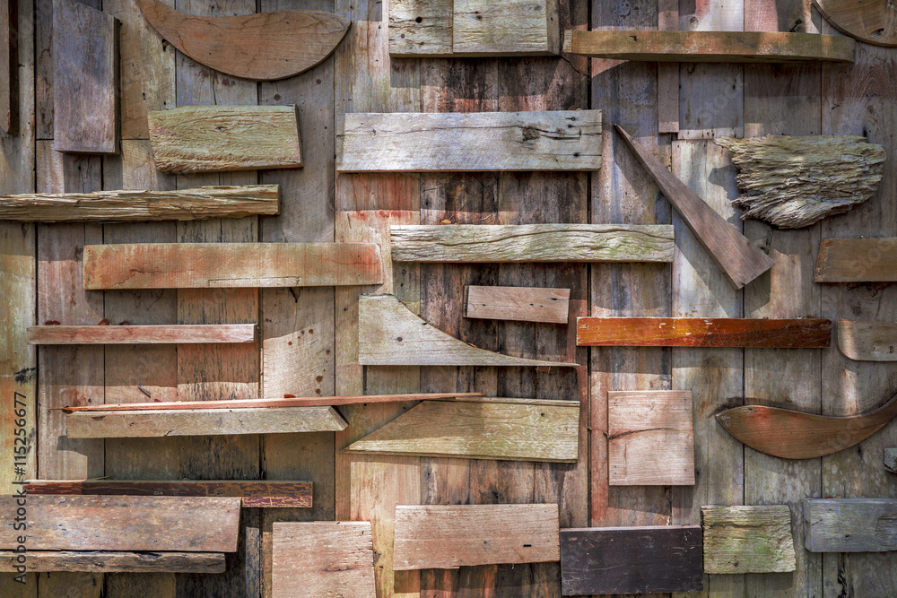 old different shapes wood on wood planks texture background old different shapes wood on wood planks texture background
