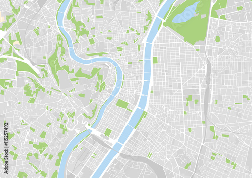 vector city map of Lyon, France