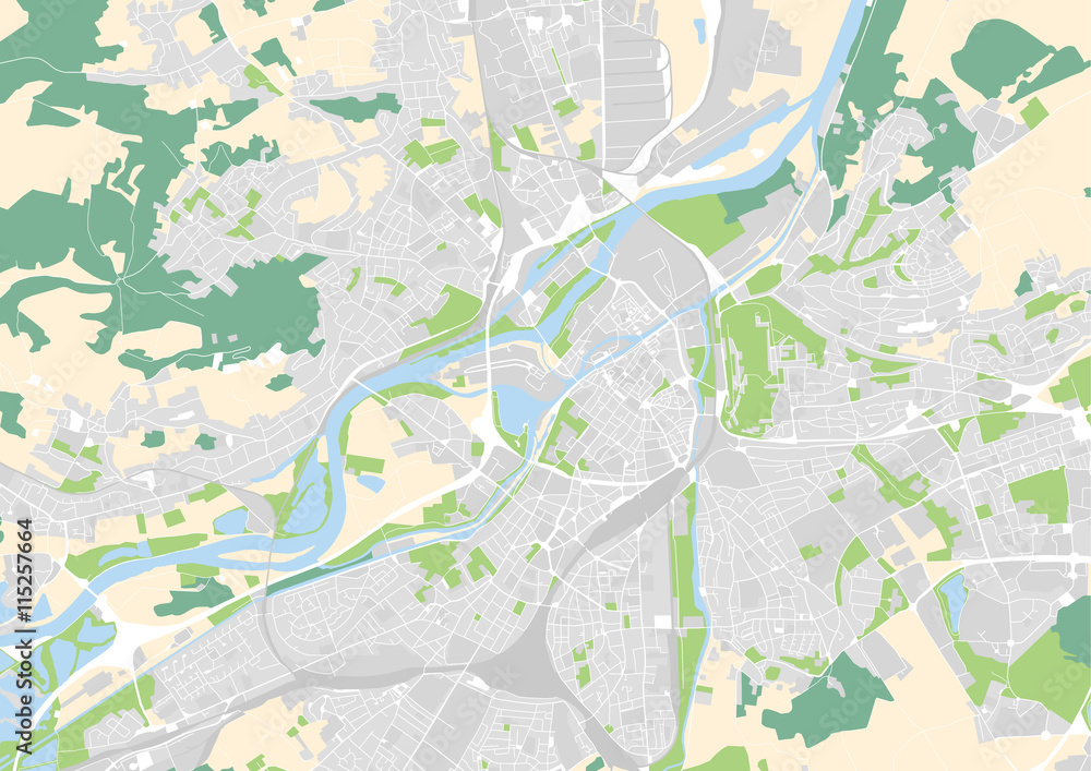 Fototapeta premium vector city map of Metz, France