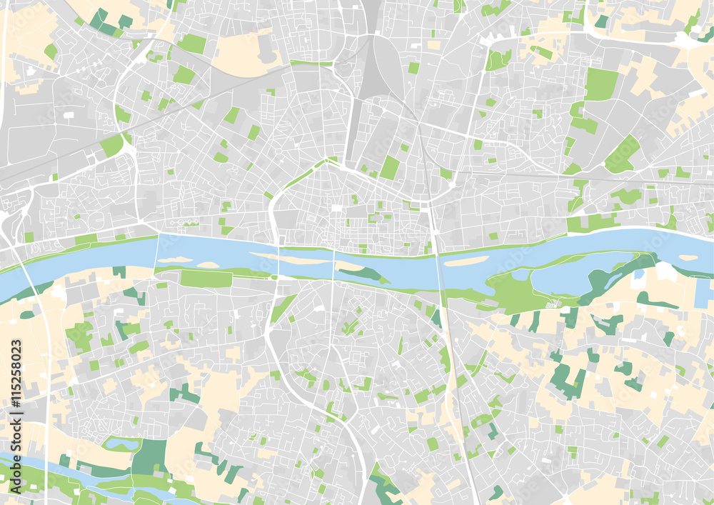 vector city map of Orleans, France