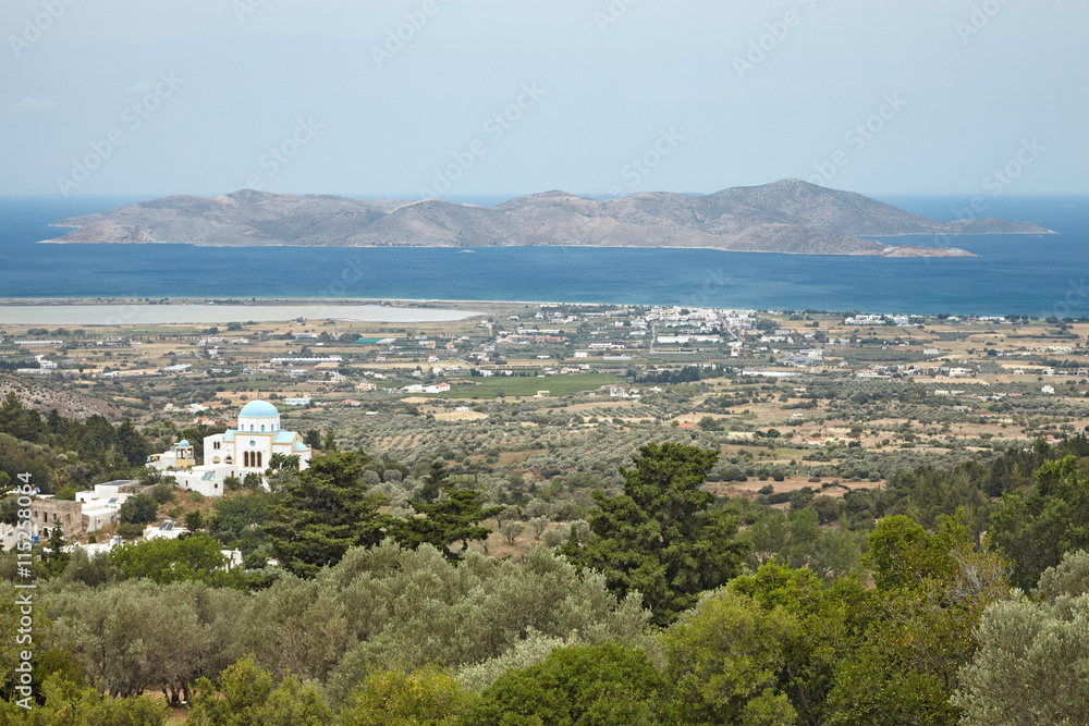 View of the island and the sea from the village of Zia.