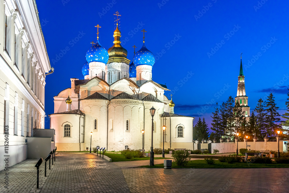 Cathedral of the Annunciation in Kazan Kremlin at sunset